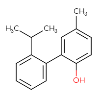 Chemical structure of 5-methyl-2'-(propan-2-yl)-[1,1'-biphenyl]-2-ol - CSSB00005347359