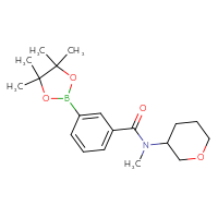 Chemical structure of N-methyl-N-(oxan-3-yl)-3-(4,4,5,5-tetramethyl-1,3,2-dioxaborolan-2-yl)benzamide - CSSB02229497176
