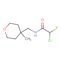 Chemical structure of 2-chloro-2-fluoro-N-[(4-methyloxan-4-yl)methyl]acetamide - CSSB09894278009