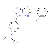 Chemical structure of 4-[6-(2-fluorophenyl)-[1,2,4]triazolo[3,4-b][1,3,4]thiadiazol-3-yl]-N,N-dimethylaniline - CSSB00121624216