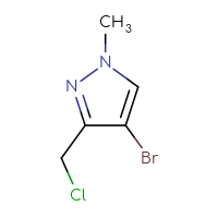 Chemical structure of 4-bromo-3-(chloromethyl)-1-methyl-1H-pyrazole - CSSB00009817083
