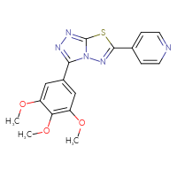 Chemical structure of 4-[3-(3,4,5-trimethoxyphenyl)-[1,2,4]triazolo[3,4-b][1,3,4]thiadiazol-6-yl]pyridine - CSSB00121637932