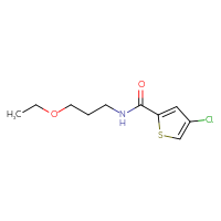 Chemical structure of 4-chloro-N-(3-ethoxypropyl)thiophene-2-carboxamide - CSSB01992505036