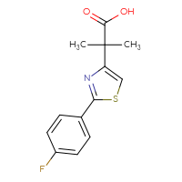 Chemical structure of 2-[2-(4-fluorophenyl)-1,3-thiazol-4-yl]-2-methylpropanoic acid - CSSB00003675148