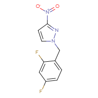 Chemical structure of 1-[(2,4-difluorophenyl)methyl]-3-nitro-1H-pyrazole - CSSB00161164862