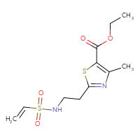 Chemical structure of ethyl 2-(2-ethenesulfonamidoethyl)-4-methyl-1,3-thiazole-5-carboxylate - CSSB21332051334