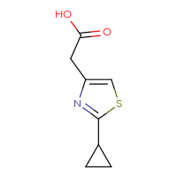 Chemical structure of 2-(2-cyclopropyl-1,3-thiazol-4-yl)acetic acid - CSSB00011212080