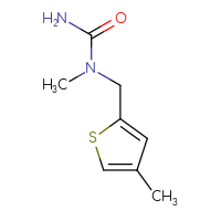 Chemical structure of 1-methyl-1-[(4-methylthiophen-2-yl)methyl]urea - CSSB00119284694