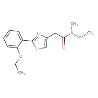 Chemical structure of 2-[2-(2-ethoxyphenyl)-1,3-thiazol-4-yl]-N-methoxy-N-methylacetamide - CSSB02628992055