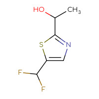 Chemical structure of 1-[5-(difluoromethyl)-1,3-thiazol-2-yl]ethan-1-ol - CSSB00120728906