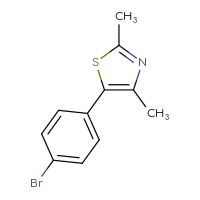 Chemical structure of 5-(4-bromophenyl)-2,4-dimethyl-1,3-thiazole - CSSB00012346944