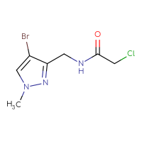 Chemical structure of N-[(4-bromo-1-methyl-1H-pyrazol-3-yl)methyl]-2-chloroacetamide - CSSB00015959250