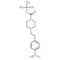 Chemical structure of tert-butyl 4-[2-(4-nitrophenyl)ethyl]piperazine-1-carboxylate - CSSB00025768608