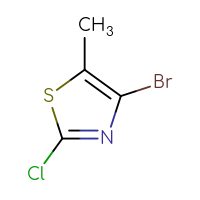 Chemical structure of 4-bromo-2-chloro-5-methyl-1,3-thiazole - CSSB00020844297