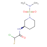 Chemical structure of 2-chloro-N-[(3R)-1-(dimethylsulfamoyl)piperidin-3-yl]-2-fluoroacetamide - CSSB21332103524