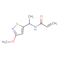 Chemical structure of N-[1-(3-methoxy-1,2-thiazol-5-yl)ethyl]prop-2-enamide - CSSB00117367931