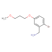 Chemical structure of 1-[2-bromo-5-(3-methoxypropoxy)phenyl]methanamine - CSSB00012945826