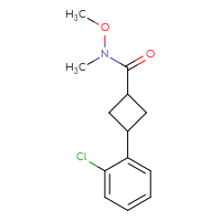 Chemical structure of 3-(2-chlorophenyl)-N-methoxy-N-methylcyclobutane-1-carboxamide - CSSB15033579372