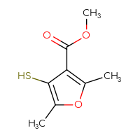 Chemical structure of methyl 2,5-dimethyl-4-sulfanylfuran-3-carboxylate - CSSB00000722247