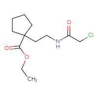 Chemical structure of ethyl 1-[2-(2-chloroacetamido)ethyl]cyclopentane-1-carboxylate - CSSB21332046946