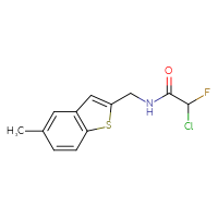 Chemical structure of 2-chloro-2-fluoro-N-[(5-methyl-1-benzothiophen-2-yl)methyl]acetamide - CSSB21332120719