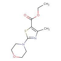Chemical structure of ethyl 4-methyl-2-(morpholin-4-yl)-1,3-thiazole-5-carboxylate - CSSB00000256555