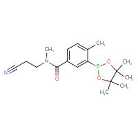 Chemical structure of N-(2-cyanoethyl)-N,4-dimethyl-3-(4,4,5,5-tetramethyl-1,3,2-dioxaborolan-2-yl)benzamide - CSSB00245246332