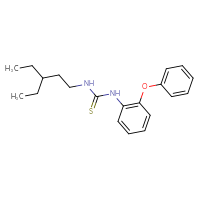 Chemical structure of 3-(3-ethylpentyl)-1-(2-phenoxyphenyl)thiourea - CSSB21432494374
