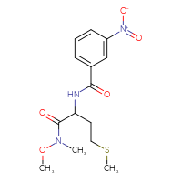 Chemical structure of N-methoxy-N-methyl-4-(methylsulfanyl)-2-[(3-nitrophenyl)formamido]butanamide - CSSB00222195364