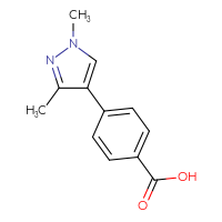 Chemical structure of 4-(1,3-dimethyl-1H-pyrazol-4-yl)benzoic acid - CSSB00012396420