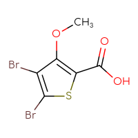 Chemical structure of 4,5-dibromo-3-methoxythiophene-2-carboxylic acid - CSSB00010885544