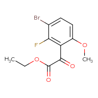 Chemical structure of ethyl 2-(3-bromo-2-fluoro-6-methoxyphenyl)-2-oxoacetate - CSSB00133896419