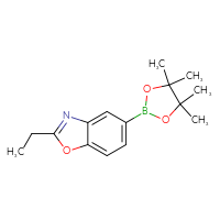 Chemical structure of 2-ethyl-5-(4,4,5,5-tetramethyl-1,3,2-dioxaborolan-2-yl)-1,3-benzoxazole - CSSB03552317210