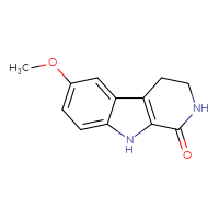 Chemical structure of 6-methoxy-1H,2H,3H,4H,9H-pyrido[3,4-b]indol-1-one - CSSB00009992246