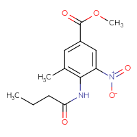 Chemical structure of methyl 4-butanamido-3-methyl-5-nitrobenzoate - CSSB00016987607