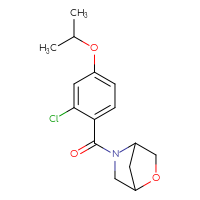 Chemical structure of 5-[2-chloro-4-(propan-2-yloxy)benzoyl]-2-oxa-5-azabicyclo[2.2.1]heptane - CSSB06902206614