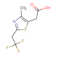 Chemical structure of 2-[4-methyl-2-(2,2,2-trifluoroethyl)-1,3-thiazol-5-yl]acetic acid - CSSB00012123629
