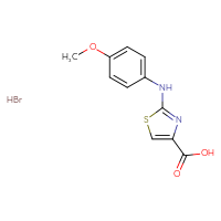 Chemical structure of 2-[(4-methoxyphenyl)amino]-1,3-thiazole-4-carboxylic acid hydrobromide - CSSB00020606666