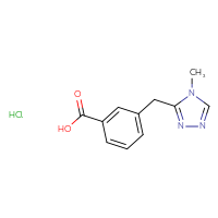 Chemical structure of 3-[(4-methyl-4H-1,2,4-triazol-3-yl)methyl]benzoic acid hydrochloride - CSSB06446545287