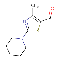 Chemical structure of 4-methyl-2-(piperidin-1-yl)-1,3-thiazole-5-carbaldehyde - CSSB00000184416