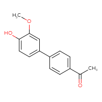 Chemical structure of 1-{4'-hydroxy-3'-methoxy-[1,1'-biphenyl]-4-yl}ethan-1-one - CSSB00150704500