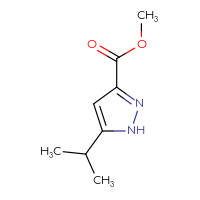 Chemical structure of methyl 5-(propan-2-yl)-1H-pyrazole-3-carboxylate - CSSB00011306905