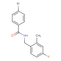 Chemical structure of 4-bromo-N-[(4-fluoro-2-methylphenyl)methyl]benzamide - CSSB03121081082