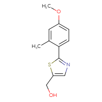 Chemical structure of [2-(4-methoxy-2-methylphenyl)-1,3-thiazol-5-yl]methanol - CSSB00064106392