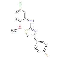 Chemical structure of N-(5-chloro-2-methoxyphenyl)-4-(4-fluorophenyl)-1,3-thiazol-2-amine - CSSB00025732931