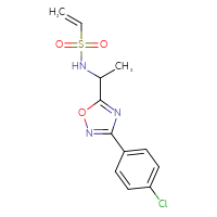 Chemical structure of N-{1-[3-(4-chlorophenyl)-1,2,4-oxadiazol-5-yl]ethyl}ethene-1-sulfonamide - CSSB21332116552