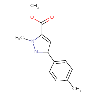 Chemical structure of methyl 1-methyl-3-(4-methylphenyl)-1H-pyrazole-5-carboxylate - CSSB03560455296