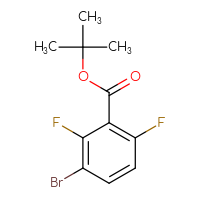 Chemical structure of tert-butyl 3-bromo-2,6-difluorobenzoate - CSSB06741452464