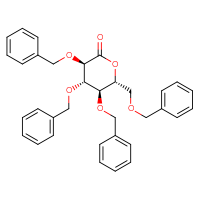 Chemical structure of (3R,4S,5R,6R)-3,4,5-tris(benzyloxy)-6-[(benzyloxy)methyl]oxan-2-one - CSSB00016988419