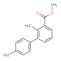 Chemical structure of methyl 2,4'-dimethyl-[1,1'-biphenyl]-3-carboxylate - CSSB01876596939